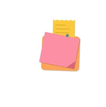 Stacked colorful sticky notes on a flat surface イラスト素材