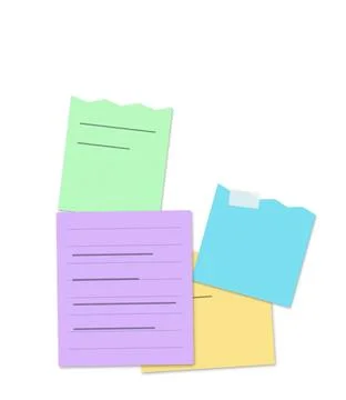 Stacked colorful sticky notes with text Stock Illustration