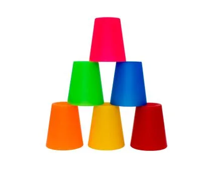 Stacked Coloured Cups Stock Photos
