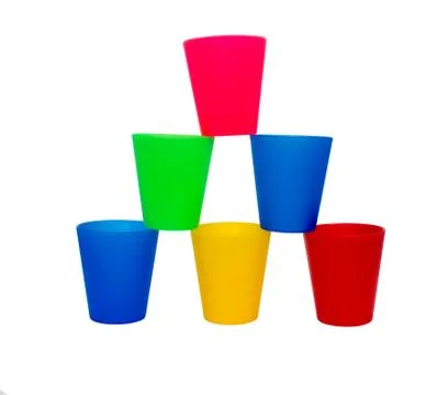 Stacked Coloured Cups Stock Photos