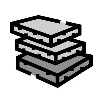 Stacked composite layers showing cross section construction material Stock Illustration