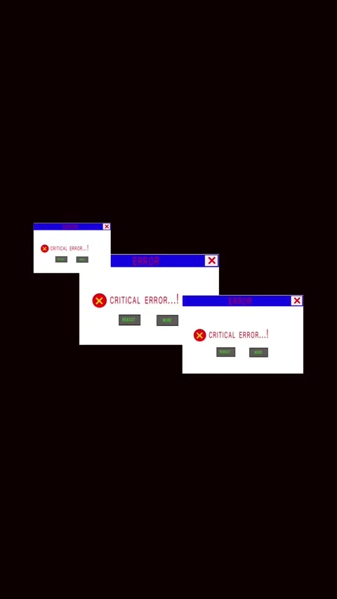 Stacked Computer Error Message Windows with Reboot Option alert notificatio.. Stock Footage 321631487