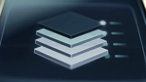Stacked computing layers visualize scalable architecture Stock Photos