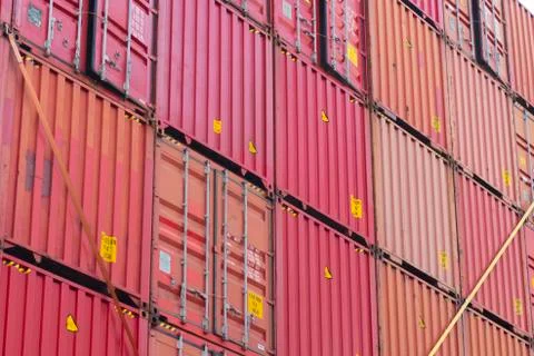 Stacked containers Stock Photos