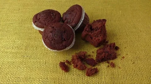 Stacked cookies with chocolate on a rustic background Stock Footage 59793366