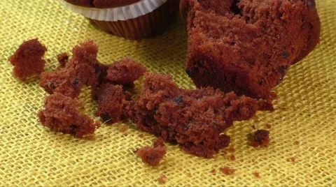 Stacked cookies with chocolate on a rustic background Stock-Footage 59793397