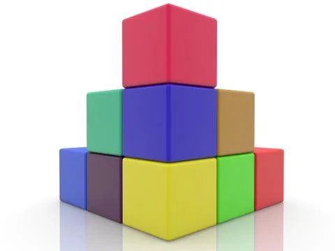 Stacked corner of colorful cubes イラスト素材