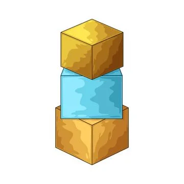 Stacked cubes illustration Stock Illustration