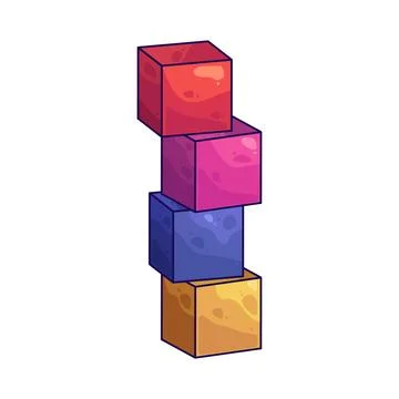 Stacked cubes illustration Stock Illustration