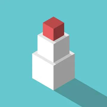 Stacked cubes, red top Stock Illustration