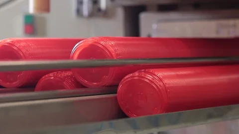 Stacked cup lids Stock Footage 77053188