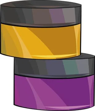 Stacked Cylindrical Containers with Lids for Storage and Packaging Concepts Stockillustratie