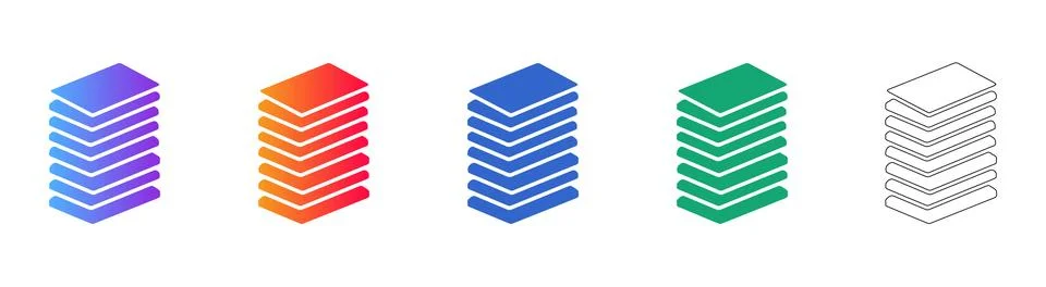 Stacked Data Sheets and Paperwork Icons Stock Illustration