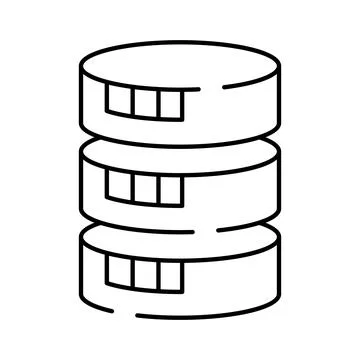 Stacked database server icon representing data storage Illustrazione stock