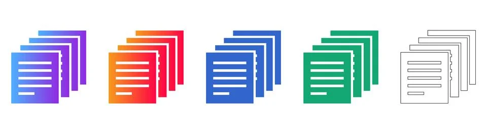 Stacked Document and File Organization Icons Illustrazione stock