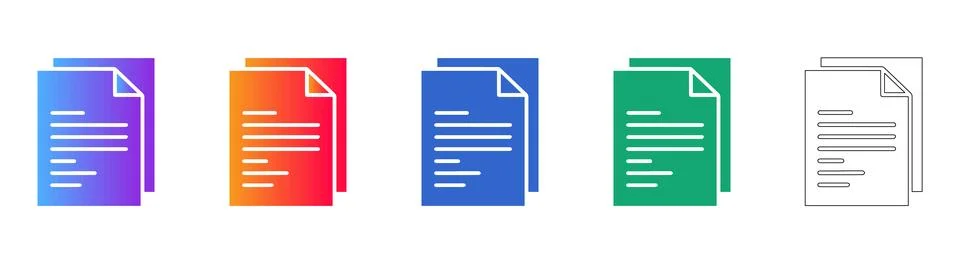 Stacked Document File Icons for UI Design 스톡 일러스트