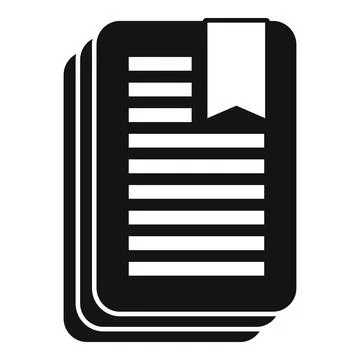Stacked document icons with bookmark Stock Illustration