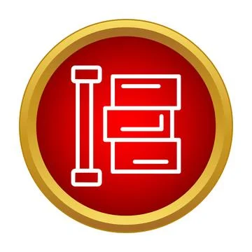 Stacked documents and column icon button Illustrazione stock