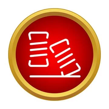 Stacked documents falling icon red button Stockillustratie