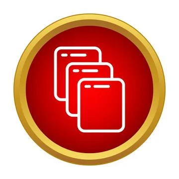 Stacked documents icon interface in red circle Stock Illustration