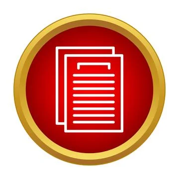 Stacked documents icon in red circle frame Illustrazione stock