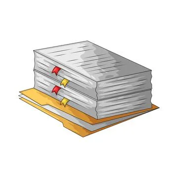 Stacked documents illustration Illustrazione stock
