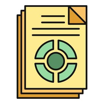 Stacked documents showing financial report data analysis icon Illustrazione stock