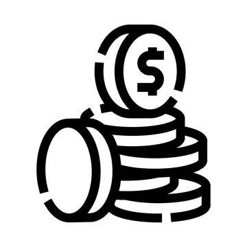Stacked dollar coins creating concept of wealth Stock Illustration