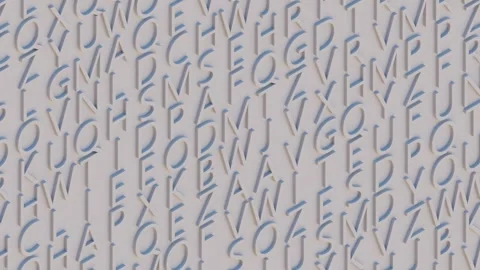 Stacked elegant typography 3D letters of English alphabet filling entire frame Stock Footage 313635112