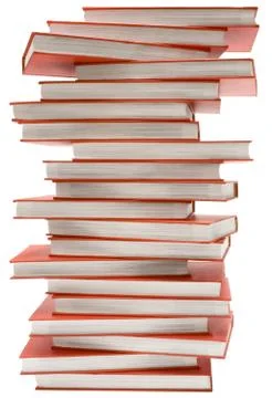 Stacked Encyclopedia with Clipping Path Isolated on a White Background Foto stock
