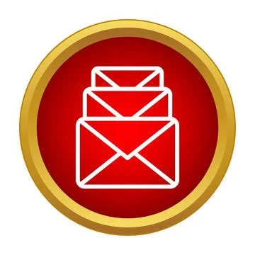 Stacked envelopes notification email message icon design Stock Illustration