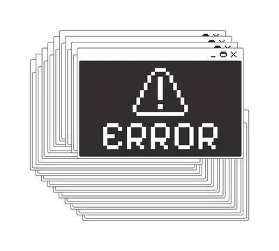 Stacked error monochrome pixel pop-up windows Stock-Illustration