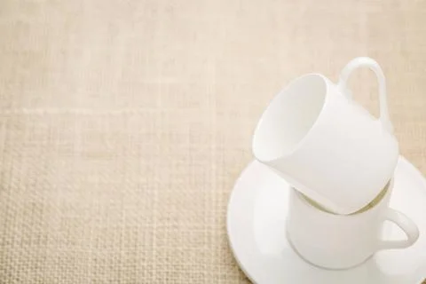  stacked espresso coffee cups two empty stacked espresso coffee cups on a ... Stock Photos