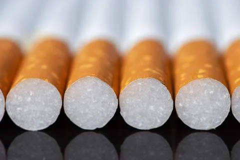 Stacked Filter Cigarettes, Macro Closeup Pattern, Smoking Addiction Concept, Photos