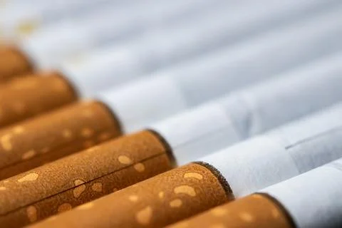 Stacked Filter Cigarettes, Macro Closeup Pattern, Smoking Addiction Concept, Photos