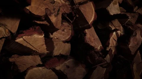 Stacked firewood background Stock Footage 113132546