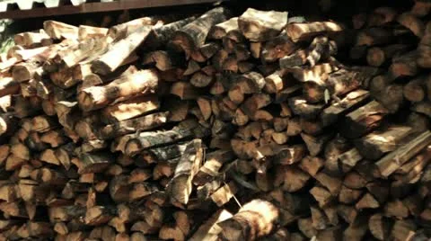 Stacked firewood Stock Footage 11496727