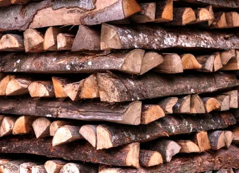 Stacked Firewood Stock Photos