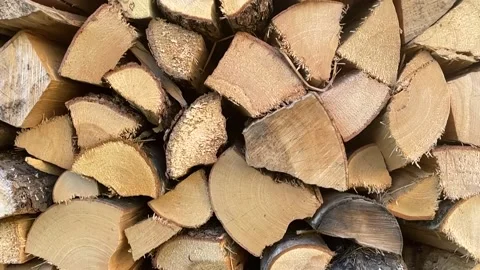 Stacked firewood vertical Stock Footage 144051286