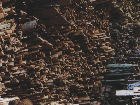 Stacked Firewood with Warm Rustic Texture Stock Photos