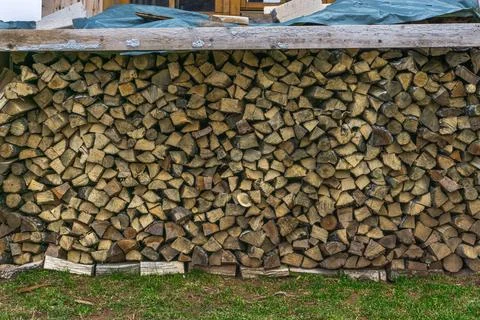 Stacked firewoods Stock Photos