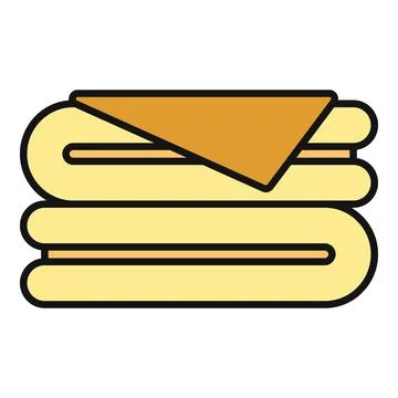 Stacked folded blankets icon representing household comfort Stock Illustration