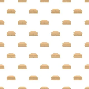 Stacked folded cardboard boxes repeating seamless pattern Stock Illustration