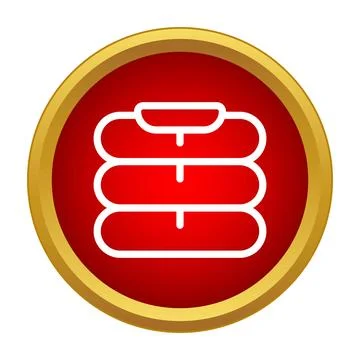 Stacked folded clothes icon in red circle 库存插图