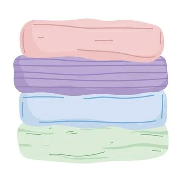 Stacked folded clothes Stock Illustration