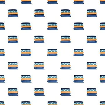 Stacked folded clothes seamless pattern design background Stock Illustration