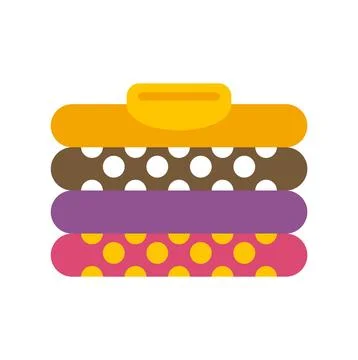 Stacked folded laundry clothes with polka dot pattern Stock Illustration