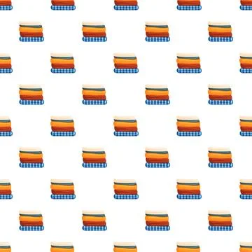 Stacked folded laundry clothes seamless pattern background Illustrazione stock