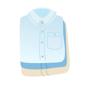 Stacked folded shirts. Stack of neatly folded clothes. Vector illustration Stock-Illustration