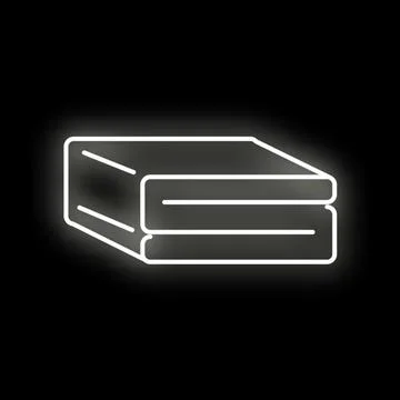 Stacked folded towels glowing white neon outline icon Stock Illustration